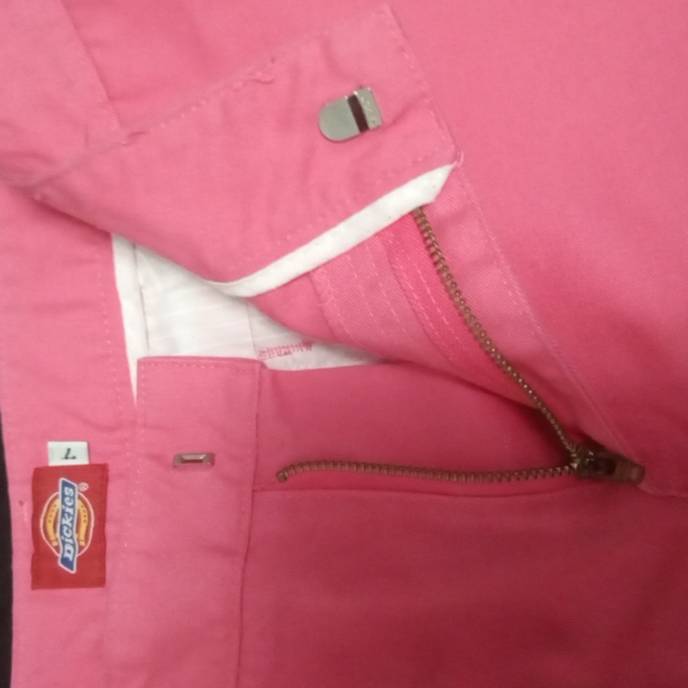 Size 7 Dickies Pink Straight Leg Trouser - Picture 5 of 7
